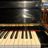 Sojin DU4 42" Polished Ebony Continental Console Piano c1988 #127973 for sale near Chicago, IL - Family Piano Co