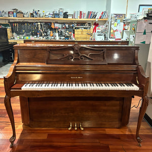 Charles Walter 44" Polished Walnut Console Piano c2000 #526605 w/PianoDisc PDS128+ Player System for sale near Chicago, IL - Family Piano Co