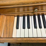 Wurlitzer 1740 1663046 42" Satin Oak Console Piano for sale in Waukegan, IL | Family Piano Co