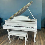 Young Chang G150 4'11 Polished White Player Grand Piano w/ QRS System for sale near Chicago, IL - Family Piano Co
