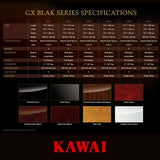Kawai GX BLAK Series Grand Piano specifications comparison chart