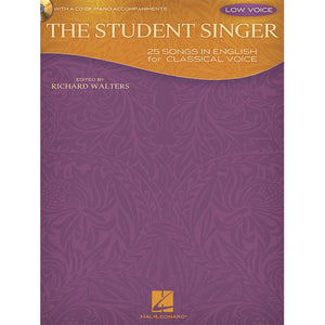 The Student Singer: 25 Songs in English for Classical Voice – Low Voice Edition (w/ CD) for sale in Waukegan, IL - Family Piano Co